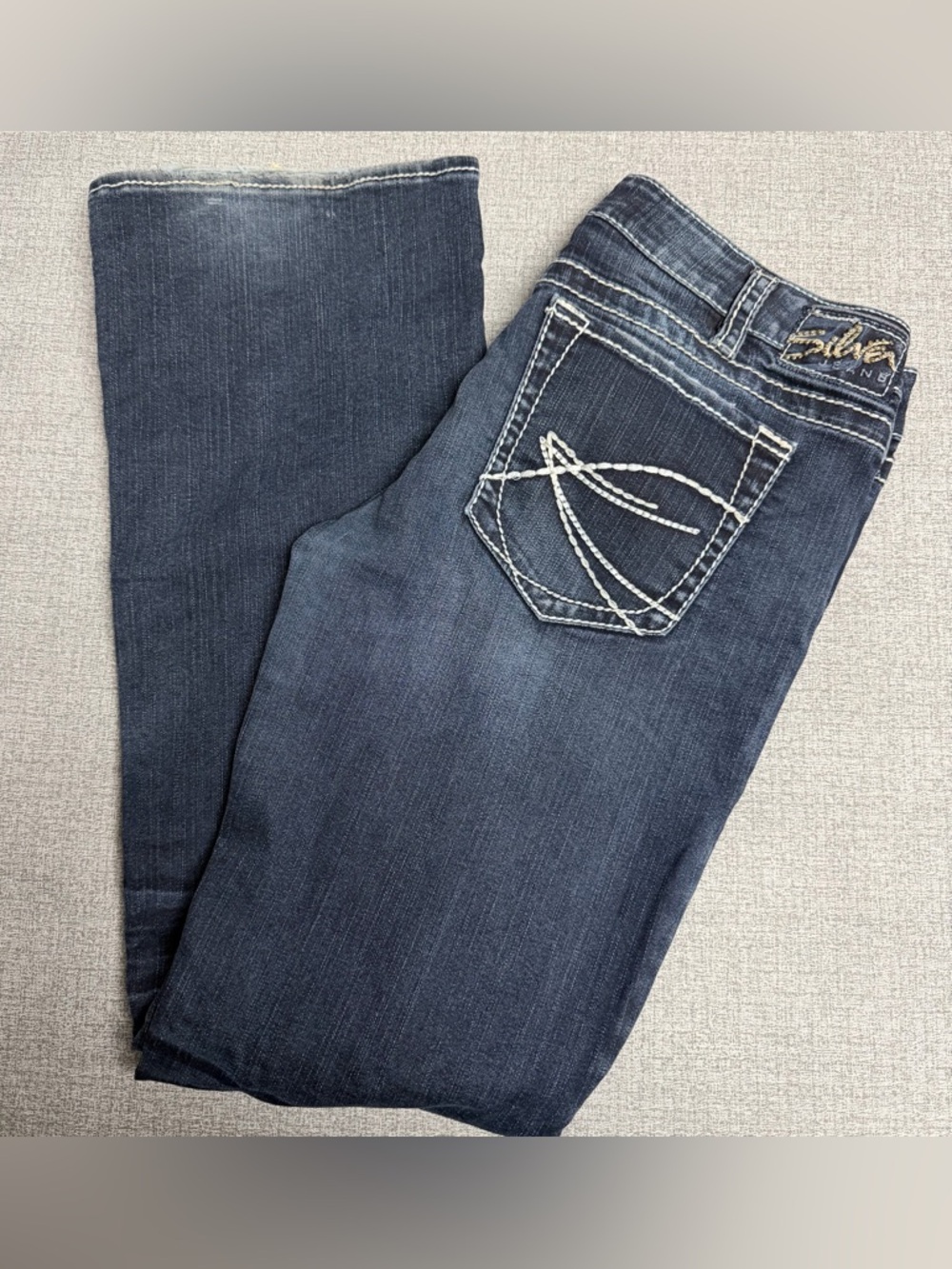Silver Jeans Co. Aiko Mid Rise Slim Bootcut Jeans Dark Wash Size 34